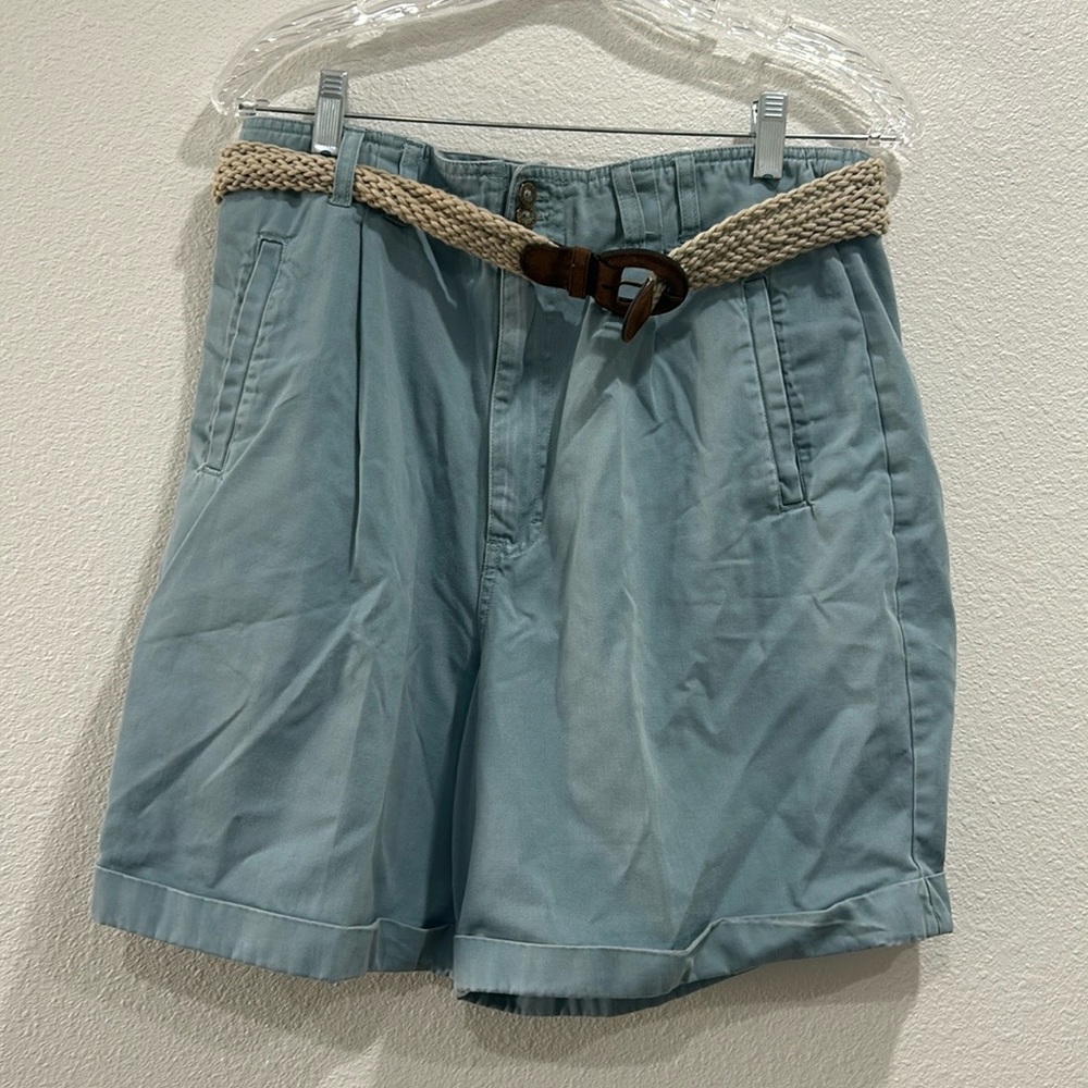 Vintage Gloria Vanderbilt Signature Label Pleaded Belted Bermuda Shorts SZ 14